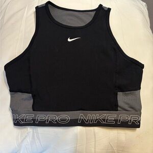 Nike Black and Gray Dri-FIT Athletic Crop Top